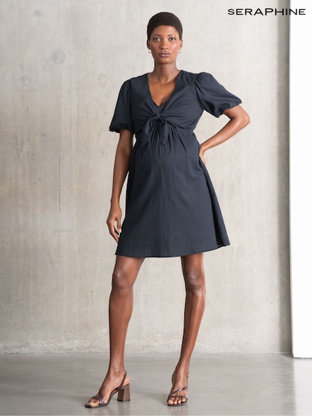 Seraphine Blue 100% Cotton Nursing Dress (F65065) | £75