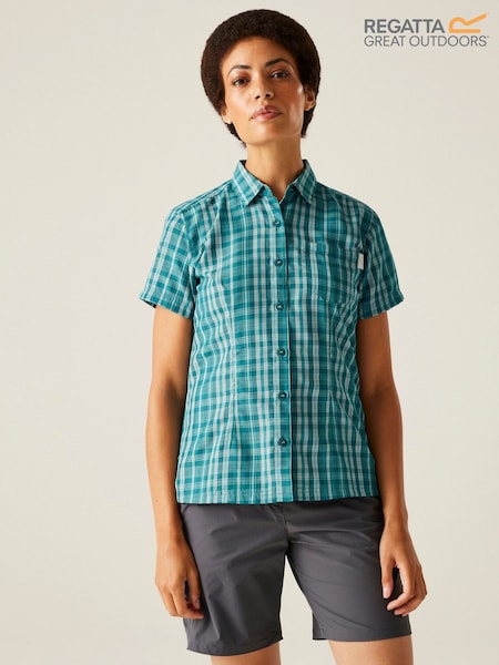Regatta Blue Womens Mindano VIII Short Sleeve Shirt (F65145) | £24.50