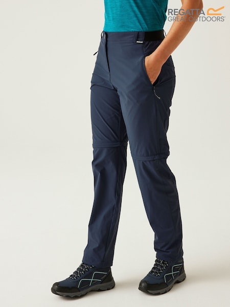 Regatta Blue Womens Travel Light Zip Off Trousers II (F65323) | £56