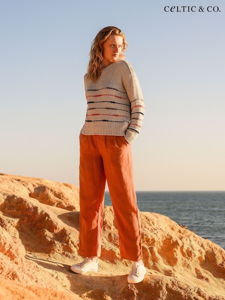 Celtic & Co. Drop Stitch Breton Linen Blend Jumper (F65468) | £99