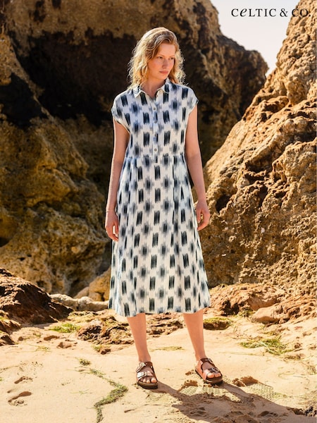 Celtic & Co. Grown On Sleeve 100% Linen Midi Dress (F65534) | £160