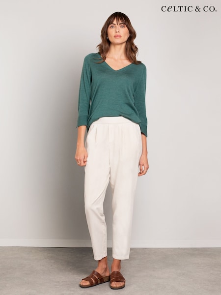 Celtic & Co. Twill Tapered Pull On 100% Cotton Trousers (F65541) | £89