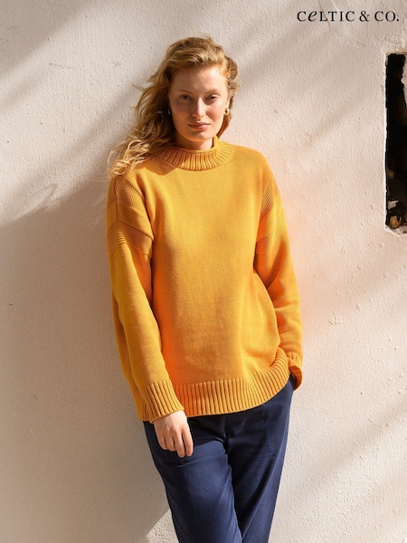 Celtic & Co. Gold Purl Detail Gansy Jumper (F65556) | £119