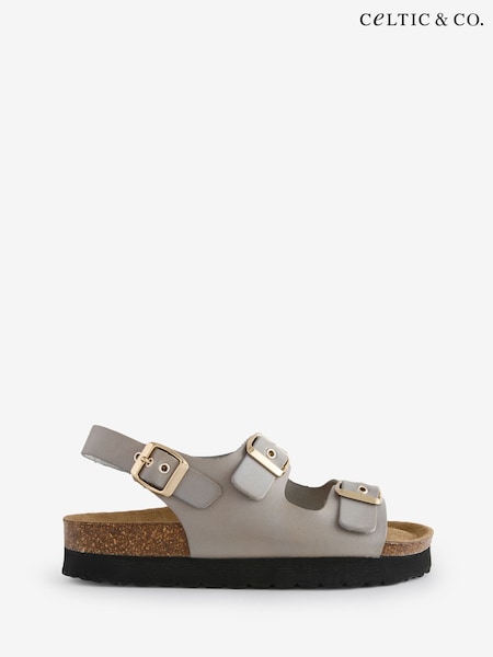 Celtic & Co. Grey Mid Form Sling Back Sandals (F65559) | £85