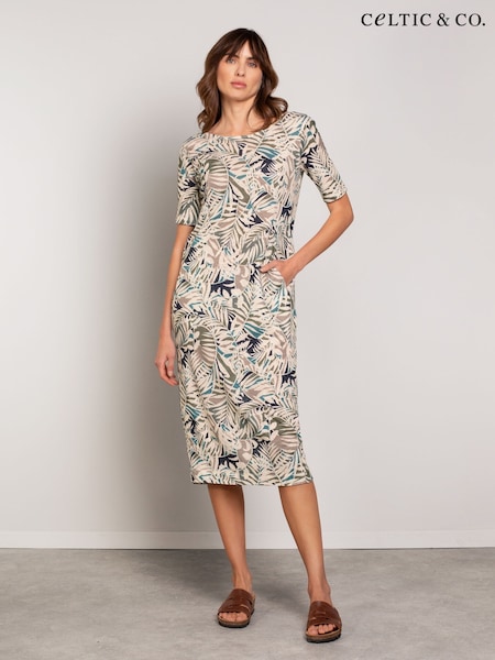 Celtic & Co. Button Linen Blend Back Dress (F65574) | £99
