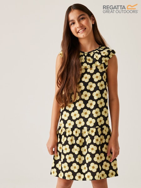 Regatta Black Girls 100% Cotton Orla Kiely Dress (F65705) | £28