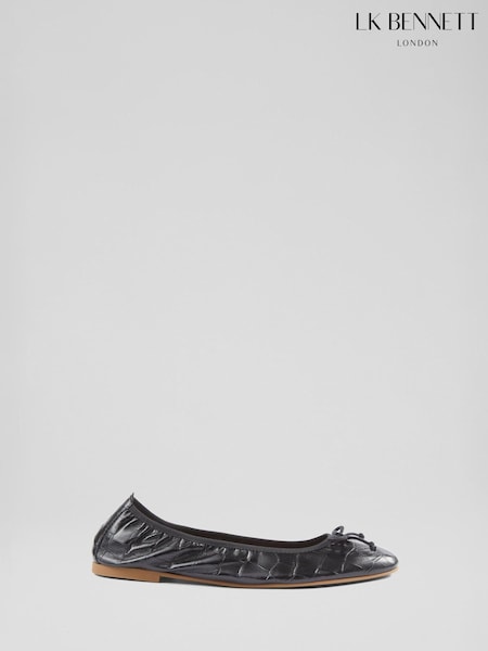 LK Bennett Black Trilly Leather Ballet Pumps (F65818) | £159