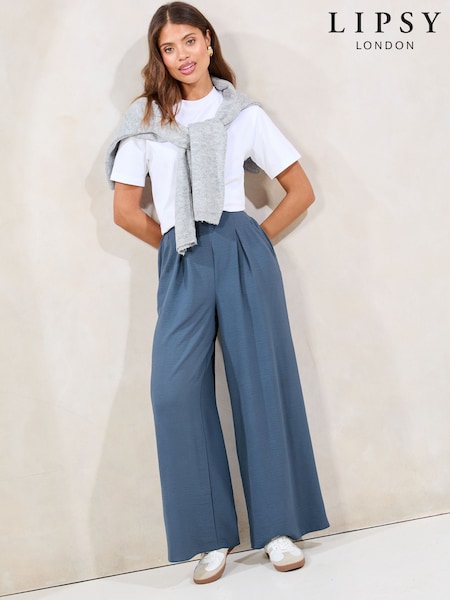 Lipsy Blue High Waisted Wide Leg Trousers (F65840) | £42