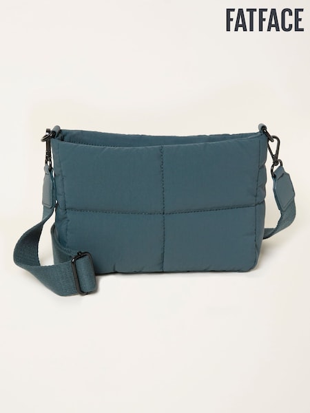 FatFace Teal Blue Quilted Nylon Crossbody Bag (F65871) | £0