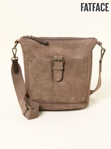 FatFace Sienna Brown Suede Crossbody Bag (F65886) | £49.50