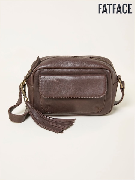 FatFace Vienna Chocolate Brown Tassel Crossbody Bag (F65893) | £65.50