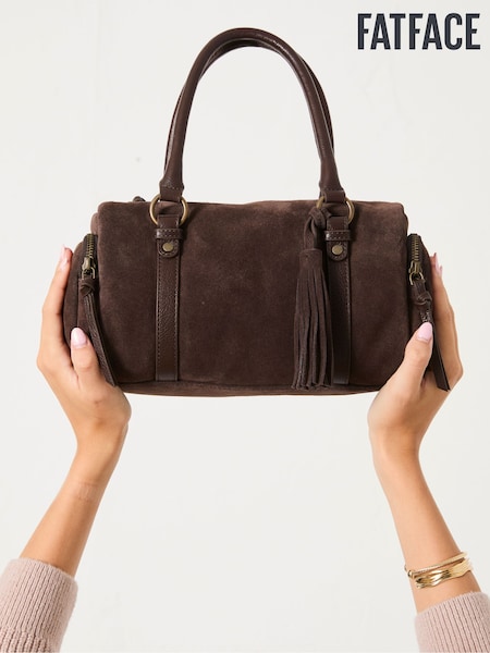 FatFace Chocolate Brown Suede Bowling Bag (F65902) | £59.50