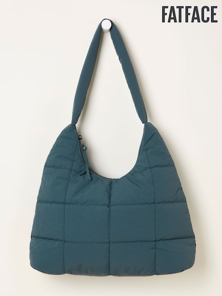 FatFace Teal Blue Quilted Nylon Shoulder Bag (F65907) | £0