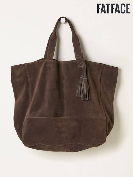 FatFace Margot Chocolate Brown Suede Tote Bag (F65908) | £89.50