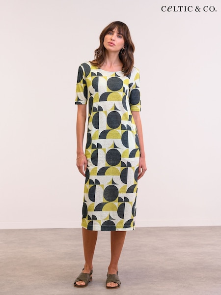 Celtic & Co. Button Linen Blend Back Dress (F65918) | £99