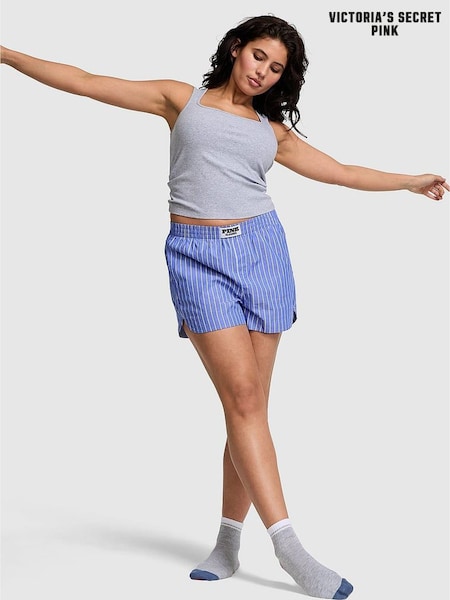 Victoria's Secret PINK Ultra Marine Blue Stripe Boyfriend Boxer Pyjama Shorts (F65928) | £35