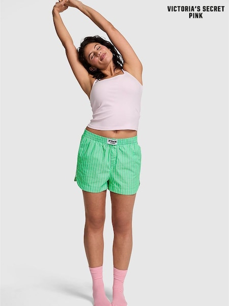 Victoria's Secret PINK Wild Green Stripe Boyfriend Boxer Pyjama Shorts (F65930) | £35