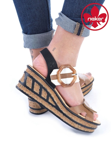 Rieker Womens Hook & Loop Black Shoes (F66015) | £65