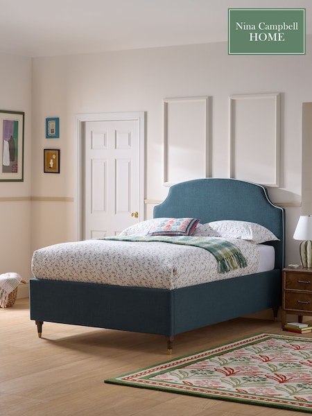 Nina Campbell Clabon Indigo Lowndes Upholstered Ottoman Storage Bed Frame (F66063) | £750 - £850