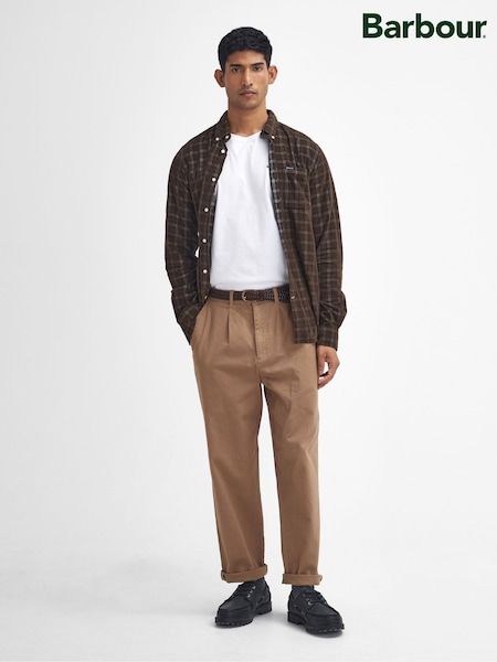 Barbour® Brown Washed Relaxed Fit Trousers (F66068) | £90
