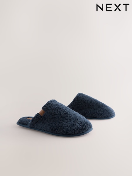Navy Towel Mule Slippers (F66089) | £14
