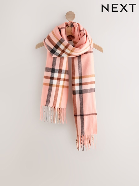 Pink Check Midweight Scarf (F66143) | £17