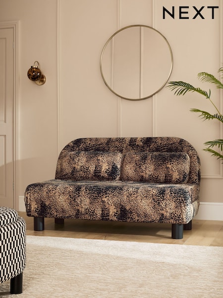 Opulent Velvet Leopard Print Palma Double Sofa Bed (F66240) | £499