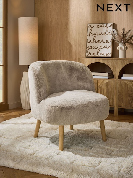 Oslo Faux Fur Mink Brown Elvin Accent Chair (F66267) | £250