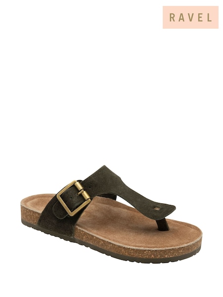 Ravel Green Toe Post Mule Sandals (F66356) | £45