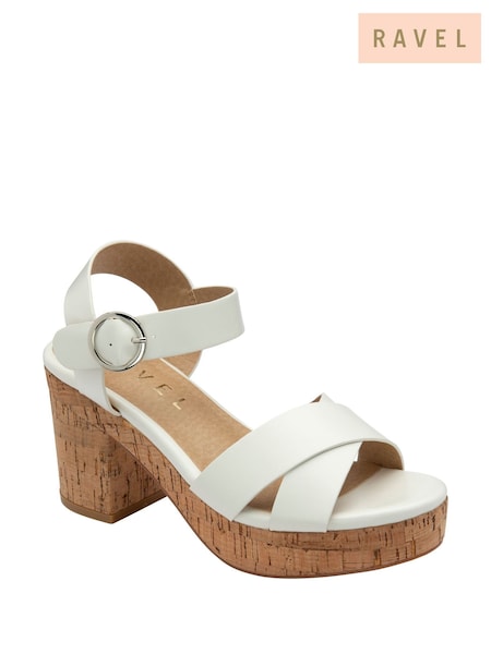 Ravel White Open-Toe Platform Sandals (F66391) | £60