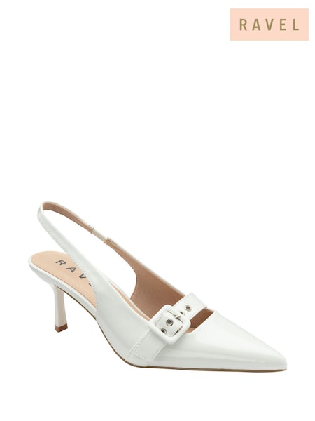 Ravel White Patent Court Shoes (F66394) | £65