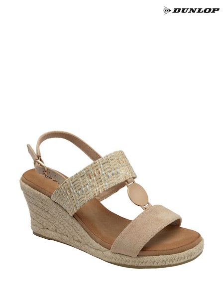 Dunlop Natural Double Strap Wedge Sandals (F66407) | £35