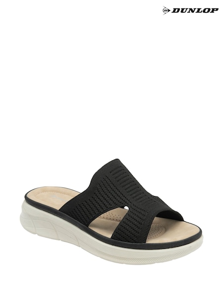 Dunlop Black Elasticated Mules Wedge Sandals (F66434) | £35