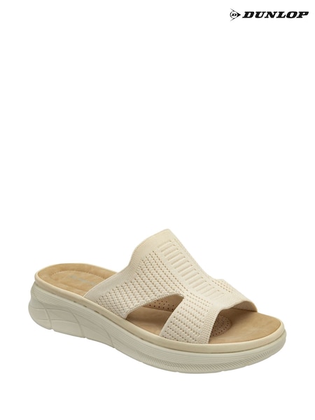 Dunlop Cream Elasticated Mules Wedge Sandals (F66436) | £35
