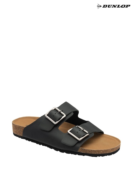 Dunlop Black Mens Leather Mules (F66452) | £40