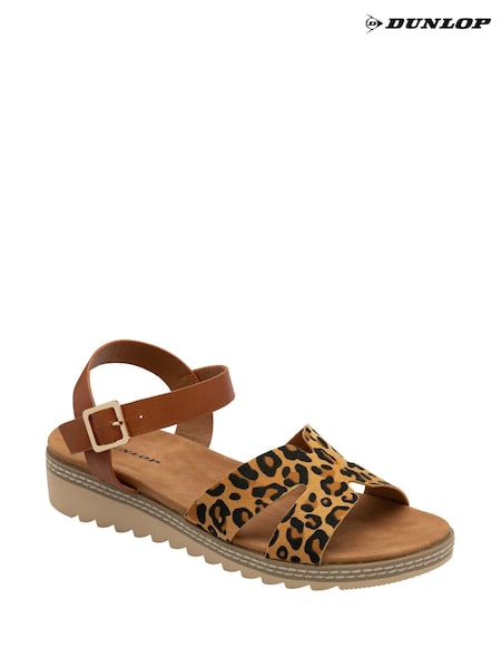 Dunlop Brown Twin Strap Buckle Sandals (F66459) | £35