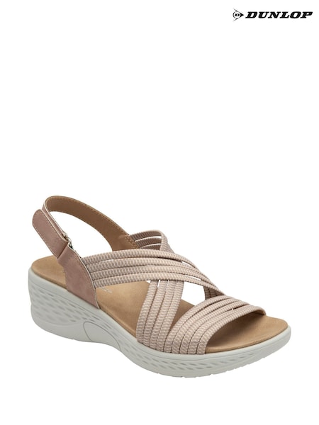 Dunlop Pink Multi Elasticated Strap Wedge Sandals (F66475) | £35
