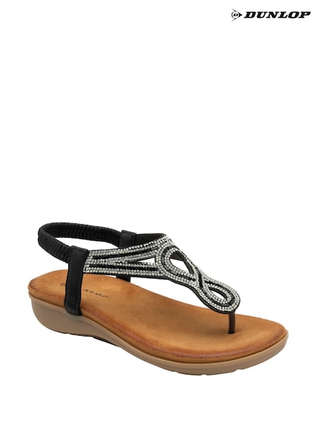 Dunlop Black Tear-Drop Sandals (F66476) | £30