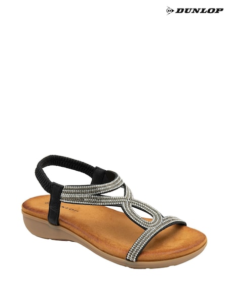 Dunlop Black Tear-Drop Elasticated Sandals (F66489) | £30