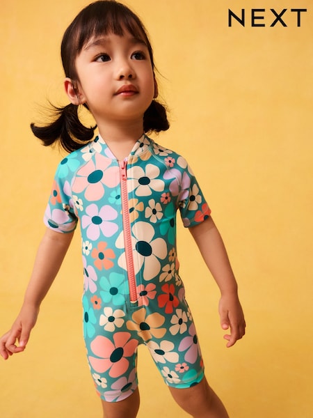 Stampy Floral Sunsafe Swimsuit (3mths-10yrs) (F66544) | £13 - £15
