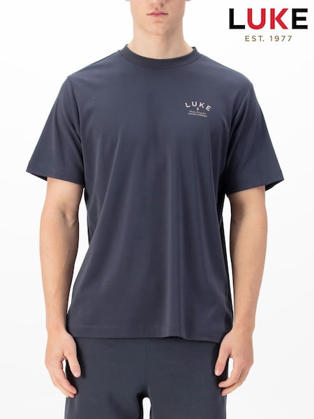 Luke 1977 Blue 100% Cotton Drayton Porpoise Relaxed Fit T-Shirt (F66591) | £60