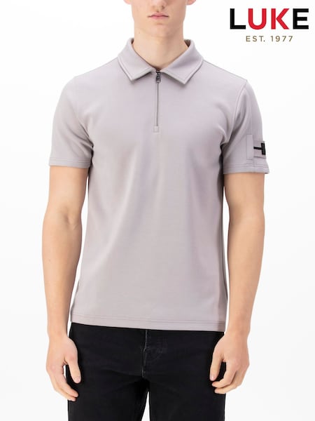 Luke 1977 Grey Serg Putty Polo Shirt (F66598) | £70