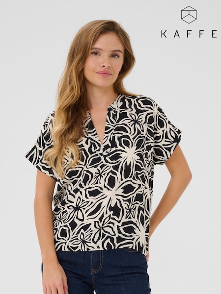 Ano Short Sleeve Notch Neck Blouse (F66674) | £40