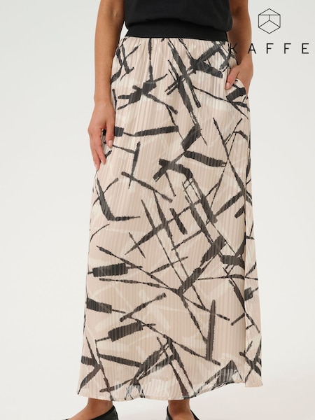 Kaffe Natural Kaarchy Graphic Print Maxi Skirt (F66691) | £80