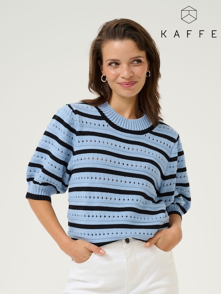 Kaffe Blue KAevelyn Knit Pullover Jumper (F66712) | £60