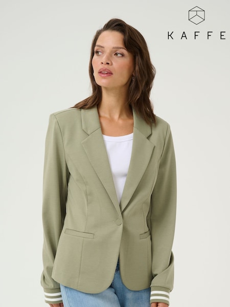 Kaffe Green Kinnie Rib Knit Cuffs Blazer (F66725) | £80