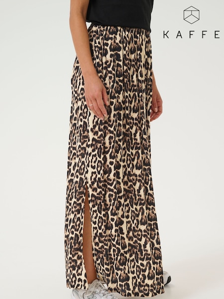 Kaffe Natural KAedita Amber Printed A-Line Skirt (F66732) | £50