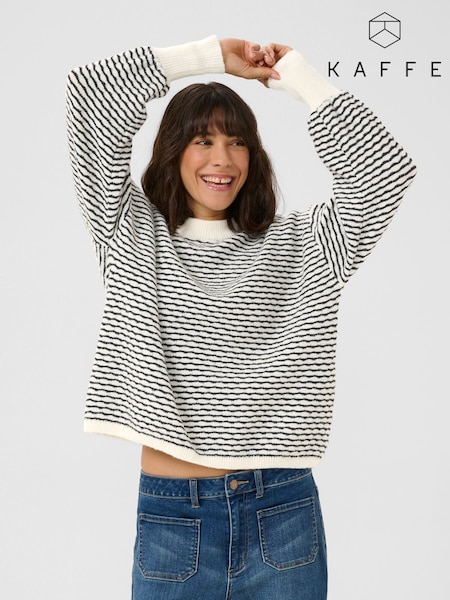 Kaffe KAellery Crew Neck Casual Fit Pullover Black Jumper (F66736) | £50