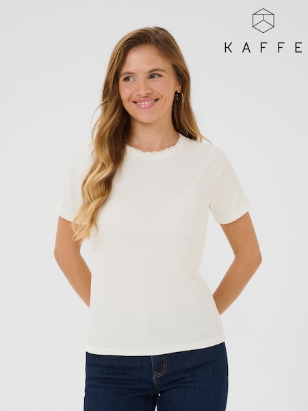 Kaffe Stylish lace White T-Shirt (F66742) | £30