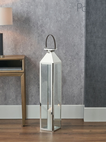 Pacific Lifestyle Silver Glass Tall Large Lantern (F66753) | £80